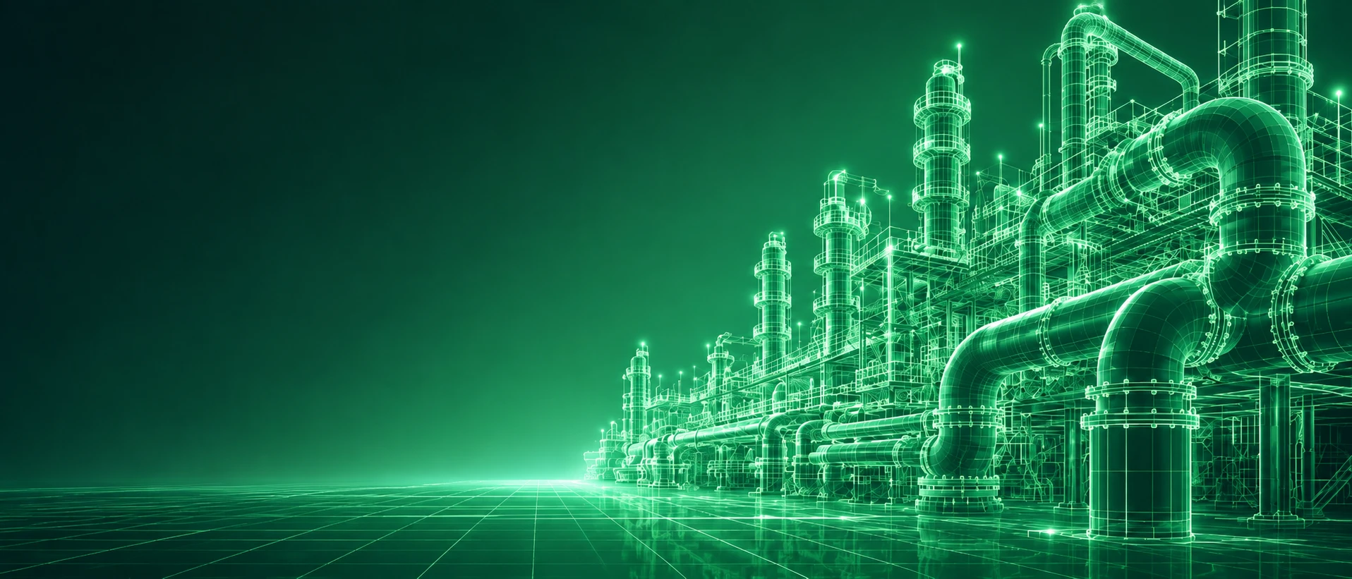 Estrutura industrial e tubulações